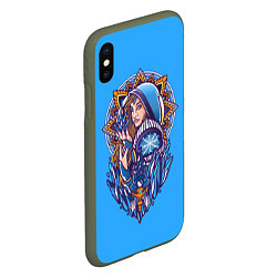 Чехол iPhone XS Max матовый Crystal Maiden: Ice Magic, цвет: 3D-темно-зеленый — фото 2