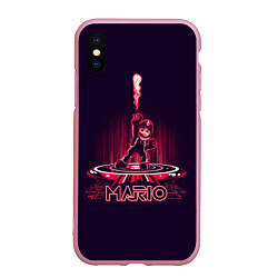 Чехол iPhone XS Max матовый Mario Tron, цвет: 3D-розовый