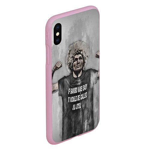 Чехол iPhone XS Max матовый Нурмагомедов Хабиб / 3D-Розовый – фото 2