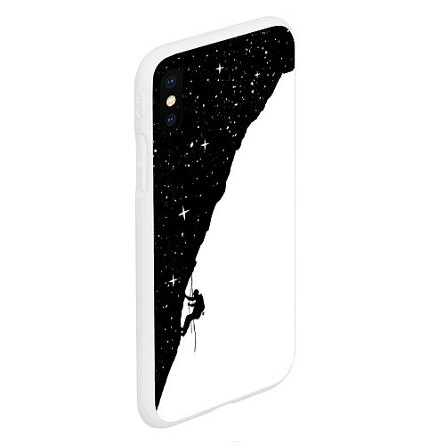 Чехол iPhone XS Max матовый Ночной скалолаз / 3D-Белый – фото 2
