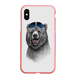Чехол iPhone XS Max матовый Счастливый медведь, цвет: 3D-баблгам