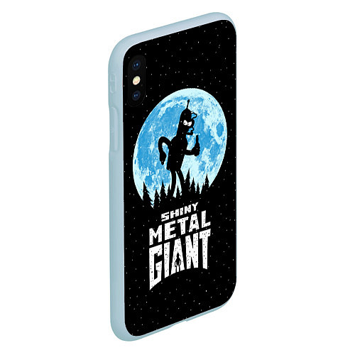 Чехол iPhone XS Max матовый Bender Metal Giant / 3D-Голубой – фото 2