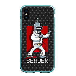 Чехол iPhone XS Max матовый Bender Presley, цвет: 3D-мятный