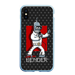 Чехол iPhone XS Max матовый Bender Presley, цвет: 3D-голубой