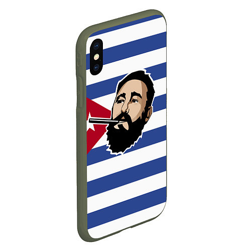 Чехол iPhone XS Max матовый Fidel Castro / 3D-Темно-зеленый – фото 2