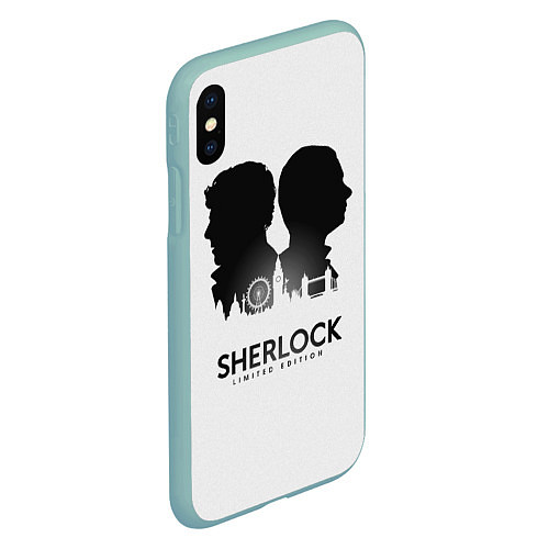 Чехол iPhone XS Max матовый Sherlock Edition / 3D-Мятный – фото 2