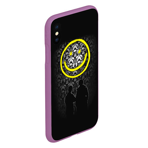 Чехол iPhone XS Max матовый Sherlock Smile / 3D-Фиолетовый – фото 2