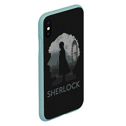 Чехол iPhone XS Max матовый Sherlock World, цвет: 3D-мятный — фото 2