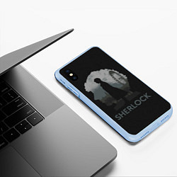 Чехол iPhone XS Max матовый Sherlock World, цвет: 3D-голубой — фото 2