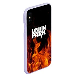 Чехол iPhone XS Max матовый Linkin Park: Hell Flame, цвет: 3D-светло-сиреневый — фото 2