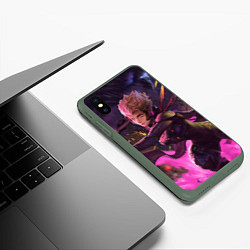 Чехол iPhone XS Max матовый Фиора, цвет: 3D-темно-зеленый — фото 2