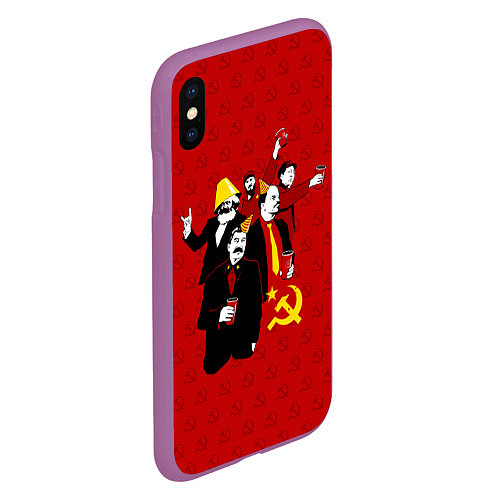 Чехол iPhone XS Max матовый Communist Party / 3D-Фиолетовый – фото 2