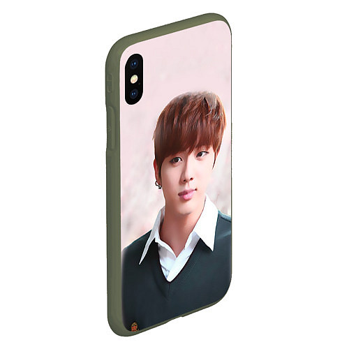 Чехол iPhone XS Max матовый Kim SeokJin / 3D-Темно-зеленый – фото 2