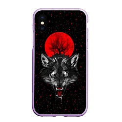 Чехол iPhone XS Max матовый Кровавая Луна, цвет: 3D-сиреневый