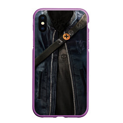 Чехол iPhone XS Max матовый Watch Dogs 2, цвет: 3D-фиолетовый