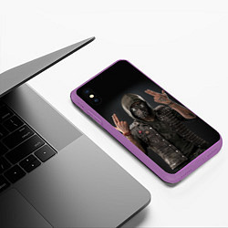 Чехол iPhone XS Max матовый WatchDogs, цвет: 3D-фиолетовый — фото 2