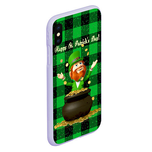 Чехол iPhone XS Max матовый Ирландия / 3D-Светло-сиреневый – фото 2