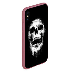 Чехол iPhone XS Max матовый Evil Skull, цвет: 3D-малиновый — фото 2