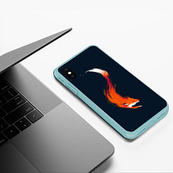 Чехол iPhone XS Max матовый Хитрая лисичка, цвет: 3D-мятный — фото 2