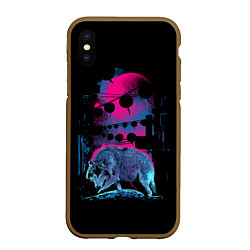 Чехол iPhone XS Max матовый Wolf Town, цвет: 3D-коричневый