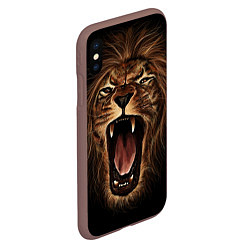 Чехол iPhone XS Max матовый Львиный рык, цвет: 3D-коричневый — фото 2