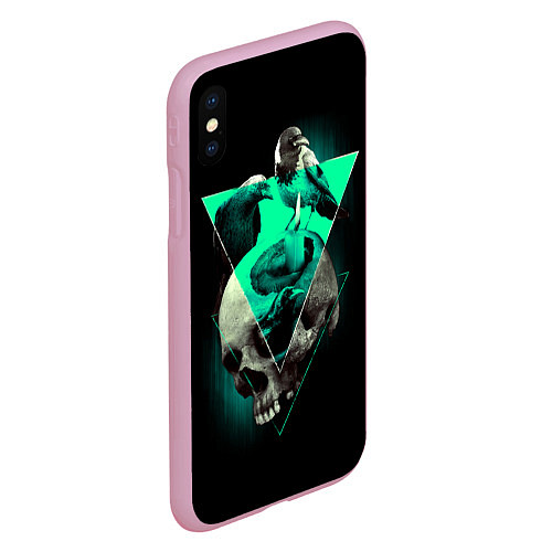 Чехол iPhone XS Max матовый Череп колдуна / 3D-Розовый – фото 2