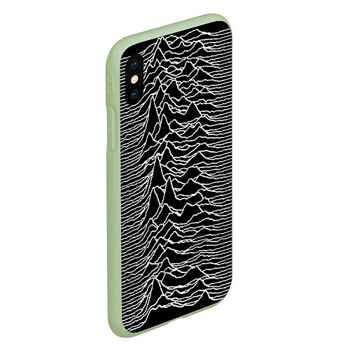 Чехол iPhone XS Max матовый Joy Division: Unknown Pleasures / 3D-Салатовый – фото 2