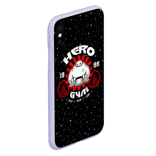 Чехол iPhone XS Max матовый Hero Gym / 3D-Светло-сиреневый – фото 2