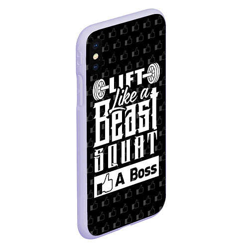 Чехол iPhone XS Max матовый Lift Like A Beast Squat / 3D-Светло-сиреневый – фото 2