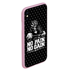 Чехол iPhone XS Max матовый No Pain No Gain, цвет: 3D-розовый — фото 2