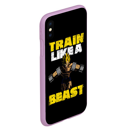 Чехол iPhone XS Max матовый Train Like a Beast / 3D-Сиреневый – фото 2