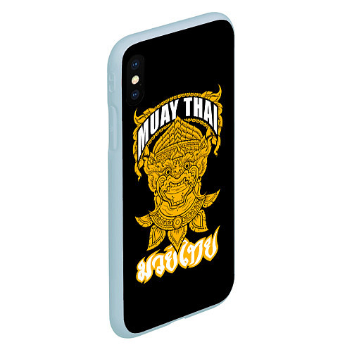 Чехол iPhone XS Max матовый Muay Thai Fighter / 3D-Голубой – фото 2