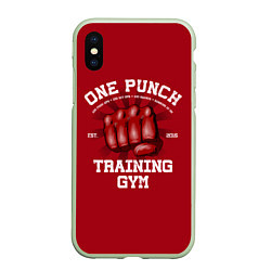 Чехол iPhone XS Max матовый One Punch Gym