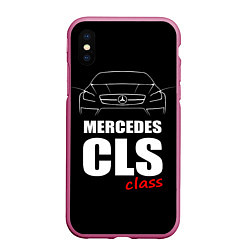 Чехол iPhone XS Max матовый Mercedes CLS Class, цвет: 3D-малиновый