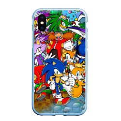 Чехол iPhone XS Max матовый Sonic Stories, цвет: 3D-голубой