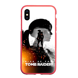 Чехол iPhone XS Max матовый Rise of the Tomb Raider 1, цвет: 3D-красный