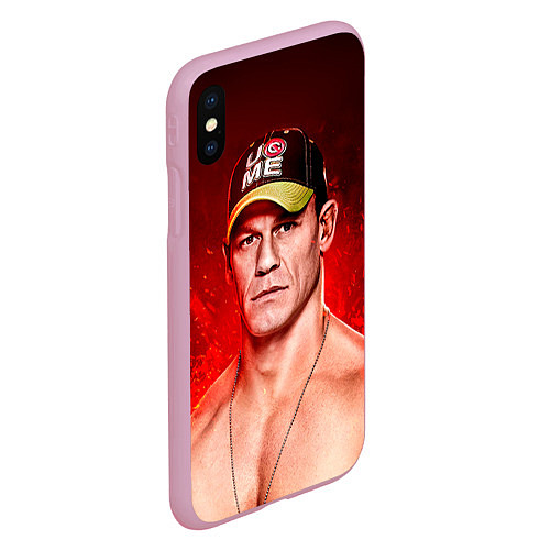 Чехол iPhone XS Max матовый John Cena: Flame / 3D-Розовый – фото 2