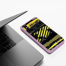 Чехол iPhone XS Max матовый Grunge Line, цвет: 3D-сиреневый — фото 2
