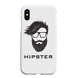 Чехол iPhone XS Max матовый Hipster, цвет: 3D-белый