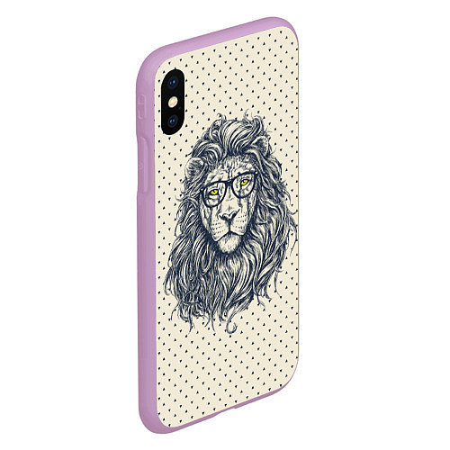 Чехол iPhone XS Max матовый SWAG Lion / 3D-Сиреневый – фото 2