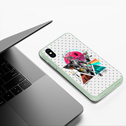 Чехол iPhone XS Max матовый Олень почтальон, цвет: 3D-салатовый — фото 2