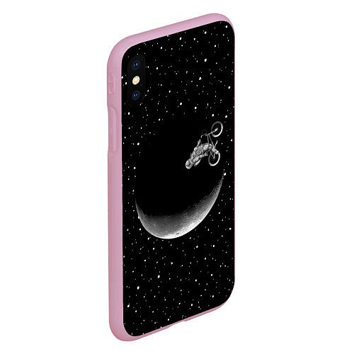Чехол iPhone XS Max матовый Астронавт байкер / 3D-Розовый – фото 2