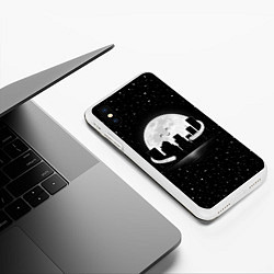 Чехол iPhone XS Max матовый Лунные объятия, цвет: 3D-белый — фото 2