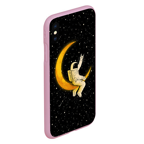 Чехол iPhone XS Max матовый Лунный наездник / 3D-Розовый – фото 2