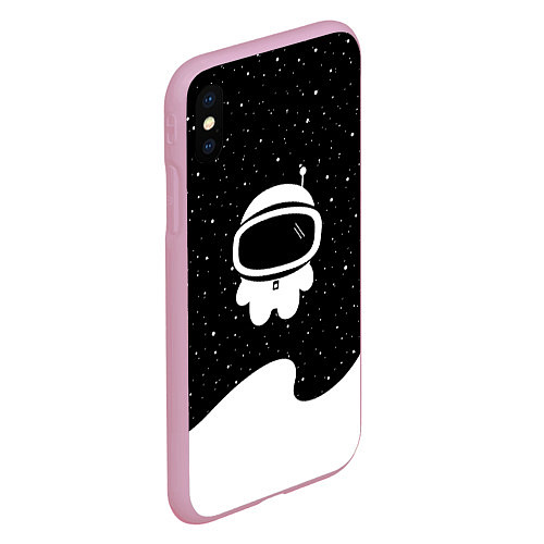 Чехол iPhone XS Max матовый Маленький космонавт / 3D-Розовый – фото 2