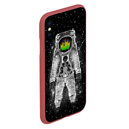 Чехол iPhone XS Max матовый Музыкальный космонавт / 3D-Красный – фото 2