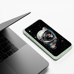 Чехол iPhone XS Max матовый Подводный космос, цвет: 3D-салатовый — фото 2