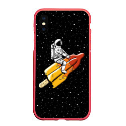 Чехол iPhone XS Max матовый Сладкая ракета, цвет: 3D-красный