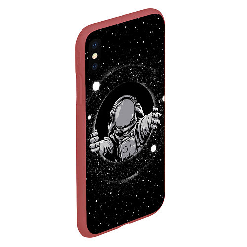 Чехол iPhone XS Max матовый Черная дыра / 3D-Красный – фото 2