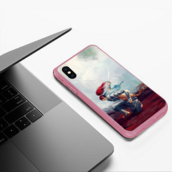 Чехол iPhone XS Max матовый Ясуо, цвет: 3D-малиновый — фото 2